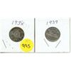 Image 1 : 1938, 1939 Canadian 5 Cents Coin.