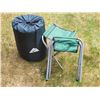 Image 1 : Ozark Trail cold weather sleeping bag & 2 folding canvas camp stools.