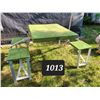 Image 1 : Vintage travel picnic table & chairs. Folds into carrying case.