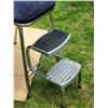 Image 3 : Mid century chrome step stool chair, pull down steps.