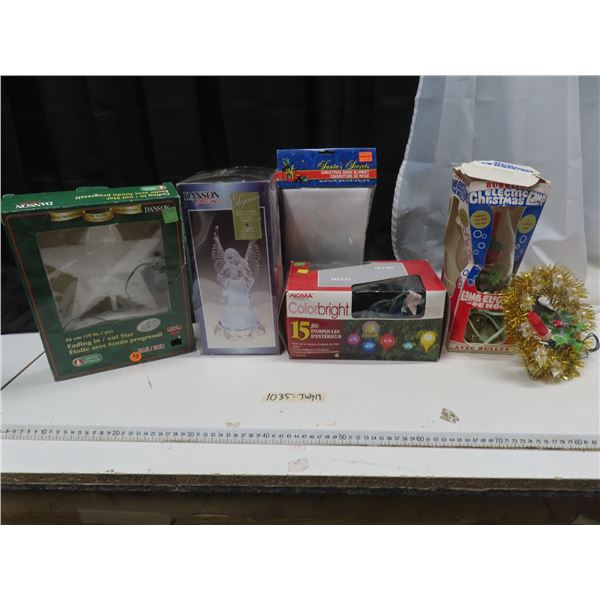 Various christmas lights and decorations