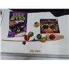 Image 1 : (2) halloween glasses, tiny tennis balls, 2 ball and cup game toys