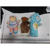 Image 1 : Cabbage patch doll, bear with wooden face and carebear