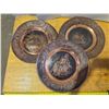 Image 1 : 3 copper colored plastic dishes with ship art