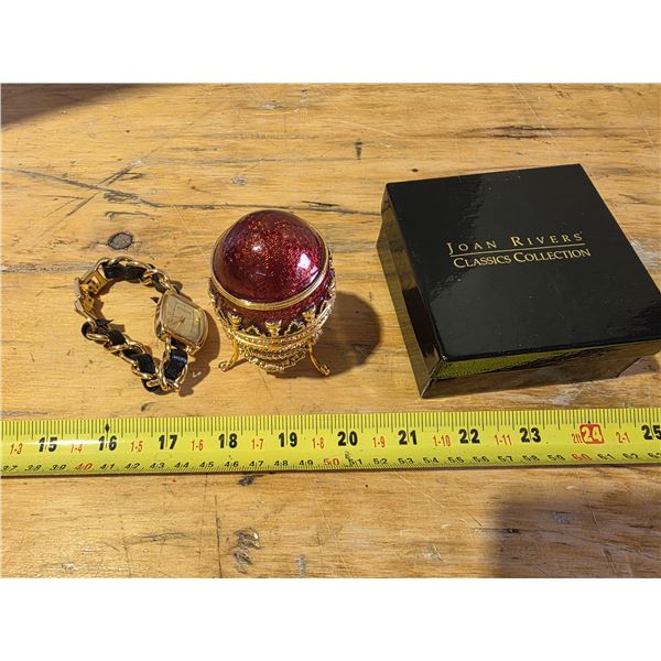 Decorative egg and joan rivers watch