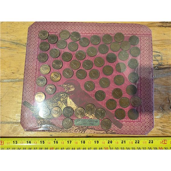 British farthing coins