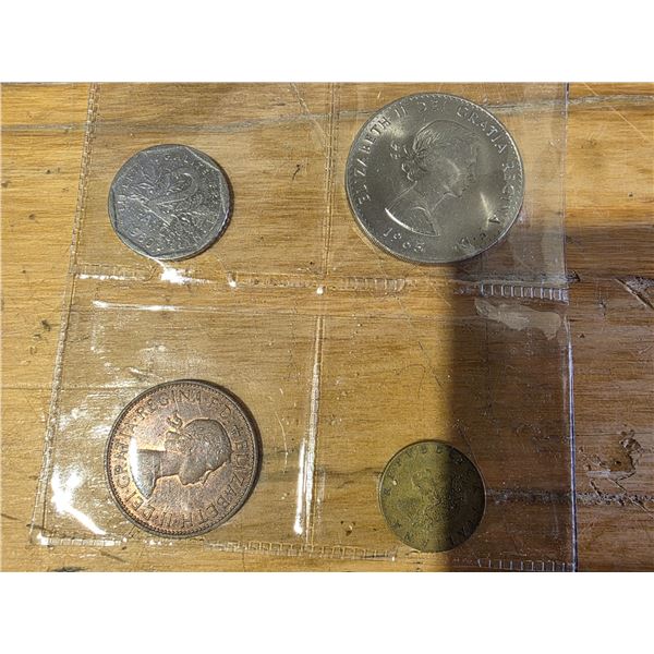 4 assorted coins