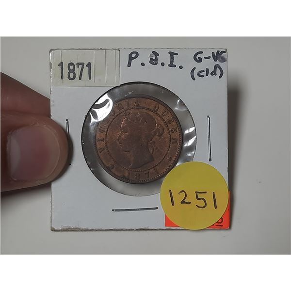 1871 Prince Edward Island One Cent.