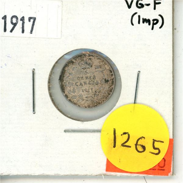 1917 Canadian 5 Cents Coin.