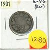 Image 1 : 1901 Canadian 25 Cents Coin.