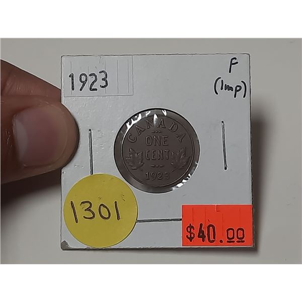 1923 Canadian One Cent Coin.