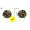 Image 1 : (2) 2018 Canadian Armistice Remembrance Day Two Dollar Coins.