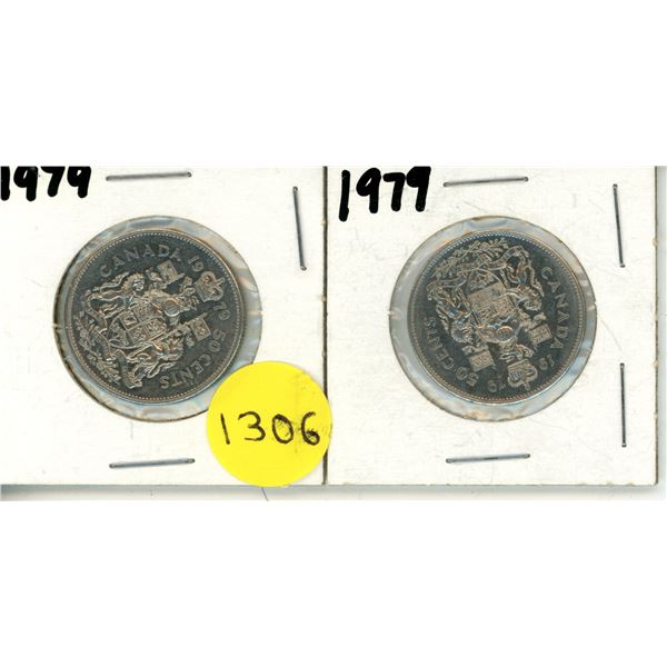 (2) 1979 Canadian 50 Cents Coins.