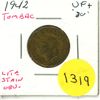 Image 1 : 1942 Tombac Canadian 5 Cents Coin.