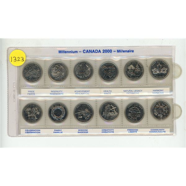 2000 Canadian Millennium Quarter Series 12-Coin Set, issued by the Royal Canadian Mint.