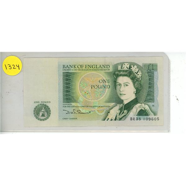 Bank of England One Pound.