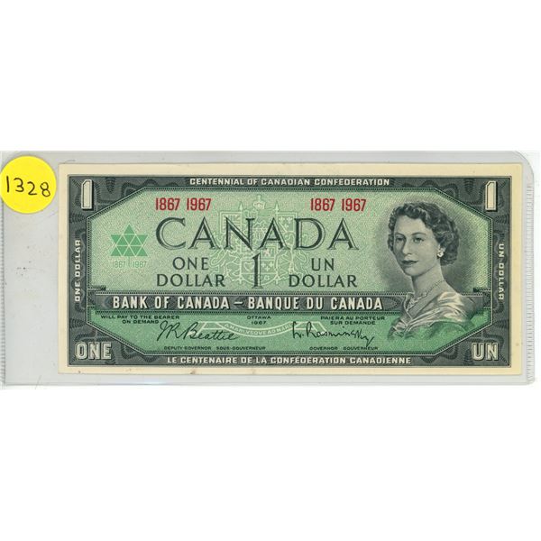 1967 Bank of Canada One Dollar.