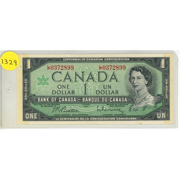 1967 Bank of Canada One Dollar.
