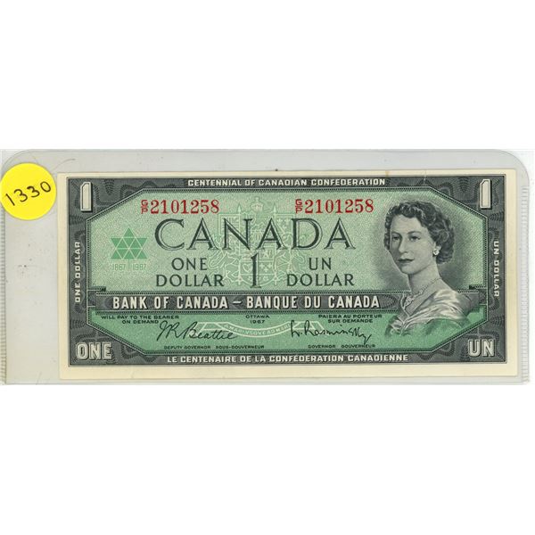 1967 Bank of Canada One Dollar.