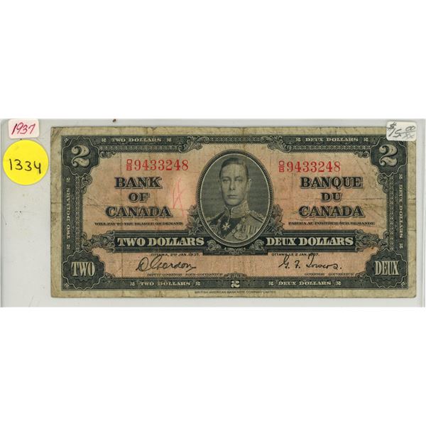 1937 Bank of Canada Two Dollar.