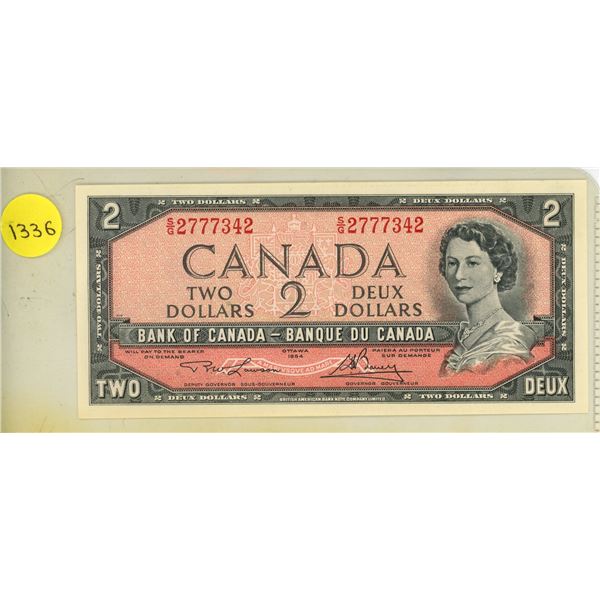1954 Bank of Canada Two Dollar.
