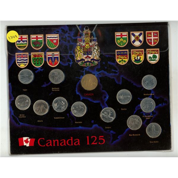 1992 Canada 125th Anniversary 13-Piece Coin Set, issued by the Royal Canadian Mint to commemorate th