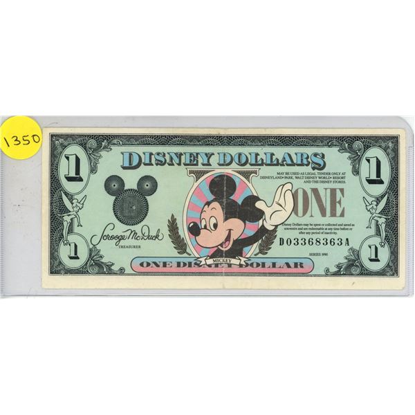 Vintage Series 1990 Disney One Dollar.
