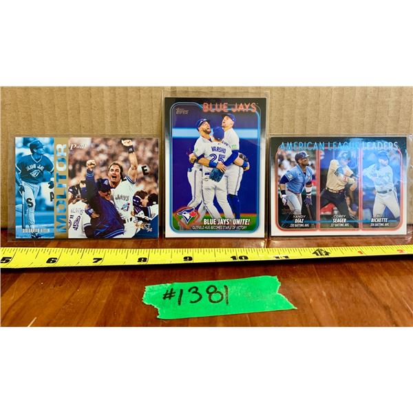 (3) Toronto Blue Jays MLB Base Ball Cards.