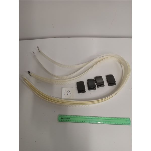 4 x white military belts 43”