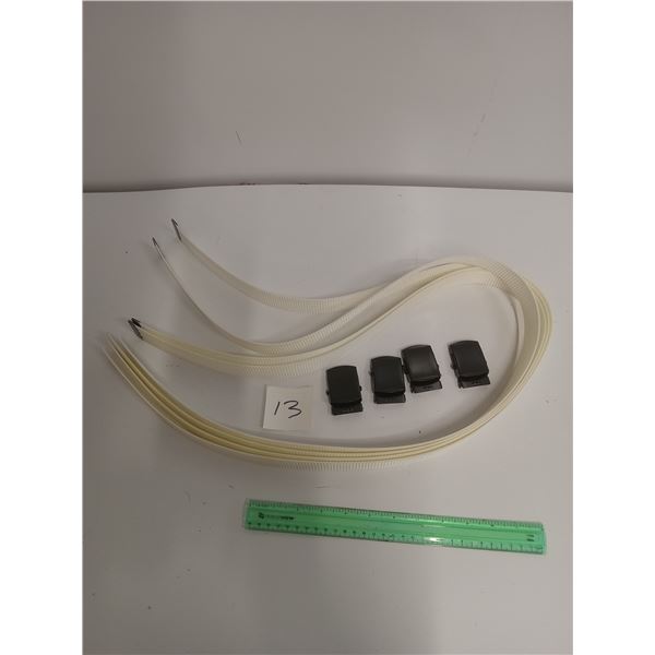 4 x white military belts 43”