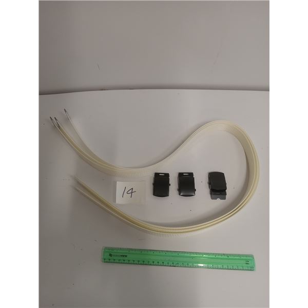 3 x white military belts 43”