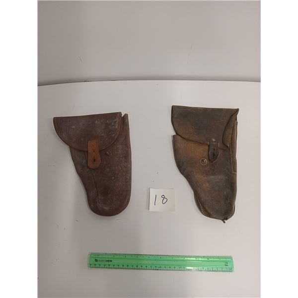 2 x leather military holsters
