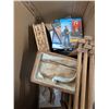 Image 3 : Lot of Misc. Items (wood Basket, Paint Items/Rollers, Misc. DVDs, and etc.)