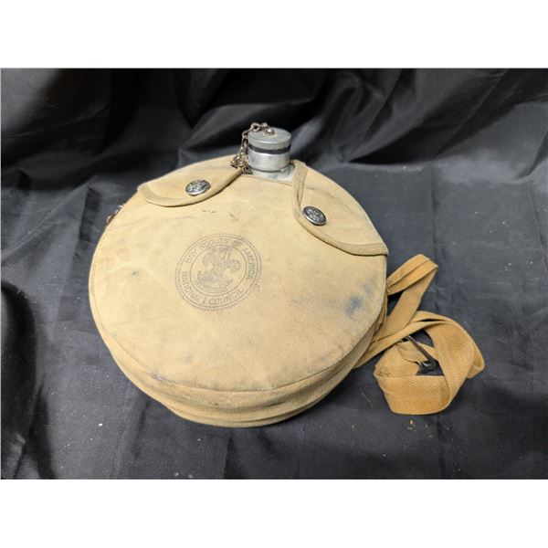 Boy Scouts of America Vintage Water flask with Leather Cover For Carry