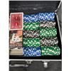 Image 3 : Poker Set (Chips and Cards) In Metal Carry Case