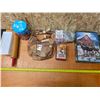 Image 1 : Patch leather purse and misc items