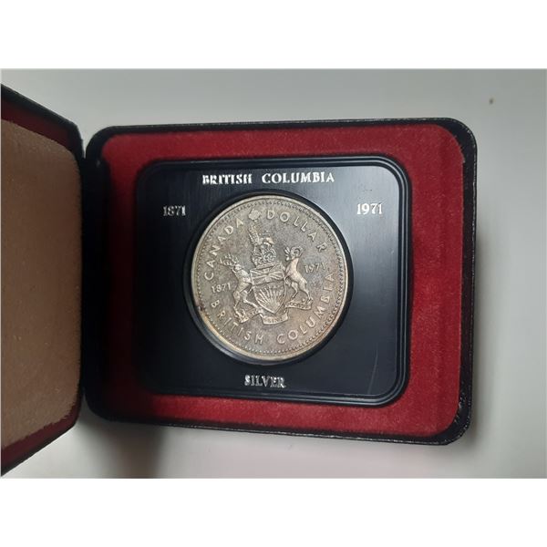 1971 Canadian British Columbia Centennial Silver Dollar