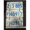 Image 1 : (3) Sask License Plates (1) Pair 1972