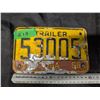 Image 1 : (1) 1966 Manitoba Trailer License Plate