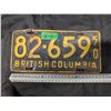 Image 1 : (1) 1950 BC License Plate