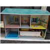 Image 3 : Vintage 1960s Metal Tin Two Story Doll House w/ Furniture 25"x15" Tall