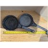Image 4 : Blue Enamel Kettle And (2) Enamel Frying Pans