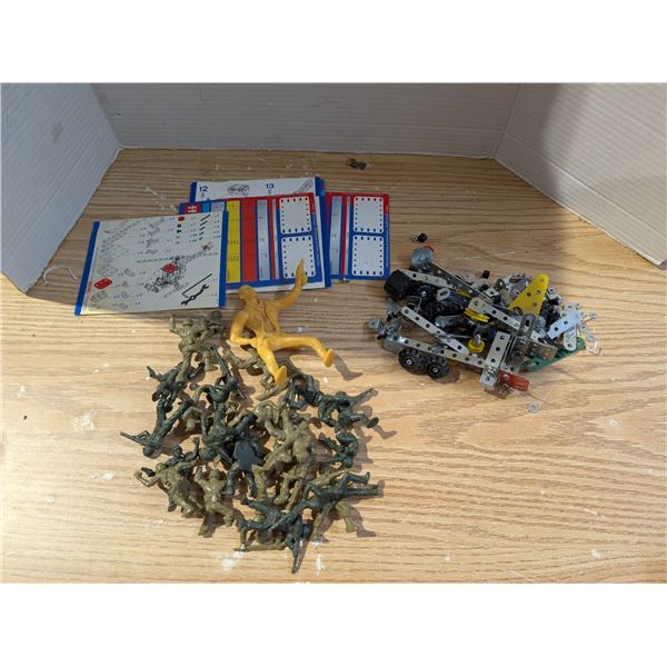 Bag Full of Army Man Toys, Nleccano Pieces and Booklets