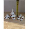 Image 2 : Lot of Country Rose Vintage Bone China set (1) Ashleydale (2) Shoes, Vase, Basket, and Etc.