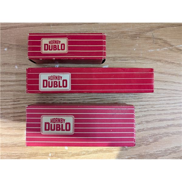 (3) Hornby Dublo Vintage Trains (Bogie Bolster, Low- Sided, Horse box)