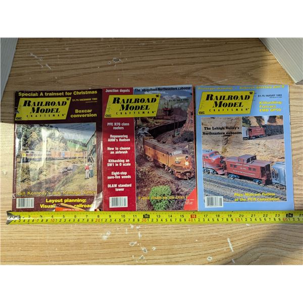 (3) Vintage Railroad Craftsman 1982 Magazines