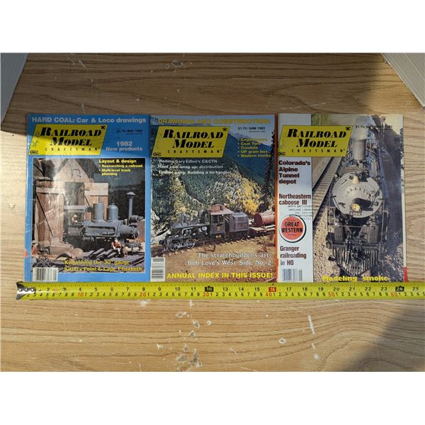(3) Vintage Railroad Craftsman 1982 Magazines