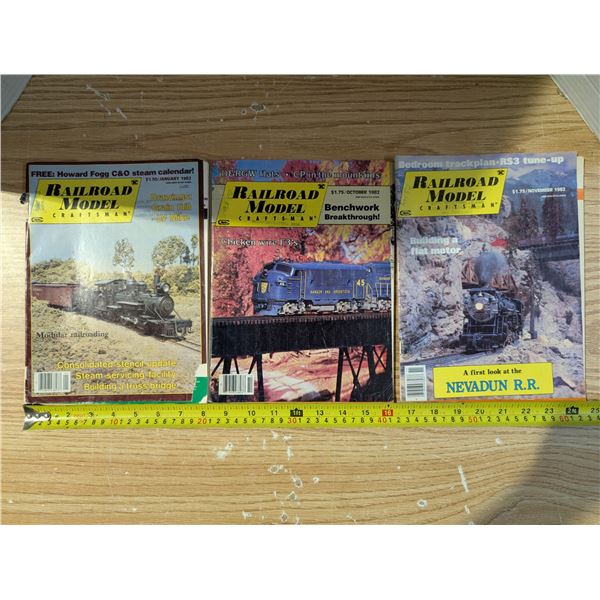 (3) Vintage Railroad Craftsman 1982 Magazines