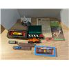 Image 1 : Box full of Misc. Train Items (Trains, Old Papers of Trains, Houses, and etc.)
