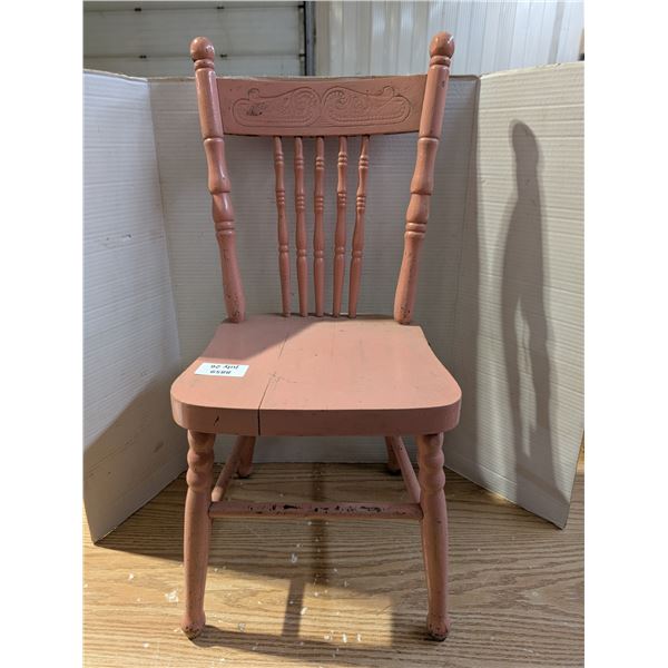 Small Antique/Vintage Pink Wooden Chair